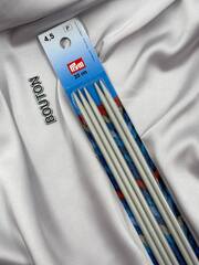 Спицы PRYM чулочные алюминий d 4.5 мм 20 см 5 шт с острием на обоих концах