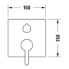 Duravit C.1 Смеситель для ванны скрытого монтажа (наружная часть квадрат) с переключателем и обратным клапаном, цвет: хром C15210017010