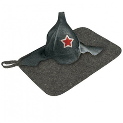 Набор из 2-х предм.(шапка Буденовка, коврик серый)