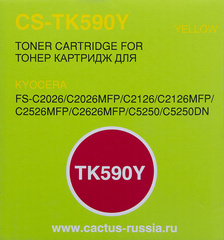 Картридж лазерный Cactus CS-TK590Y TK-590Y желтый (5000стр.) для Kyocera FS-C2026MFP/C2126MFP/C2526MFP/C2626MFP/C5250DN