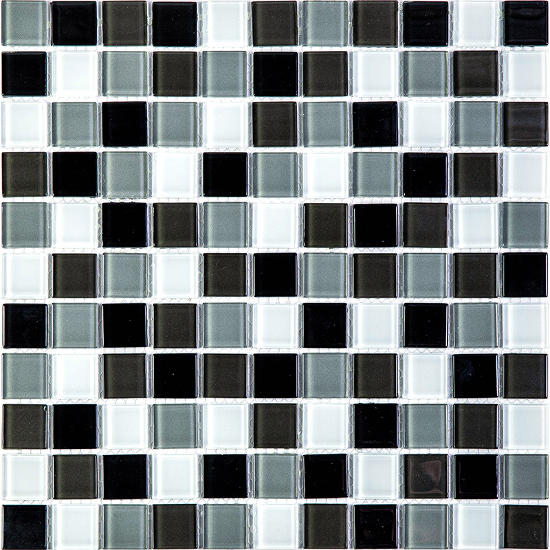 Carbon mix мозаика Bonaparte стеклянная серый коричневый белый квадрат