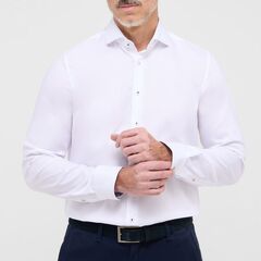 Сорочка мужская Eterna Slim Fit 4122-F94V-00 белая из фактурной ткани