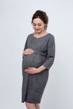 Платье для беременных и кормящих 09082 серый