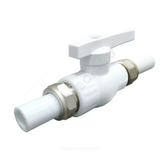 Кран шаровой PP-R полнопроходной белый Дн 25 с двусторонним разъемным соединением VALFEX 20246025