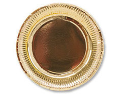 Тарелка фольгированная золотая 23 см, 6 шт.