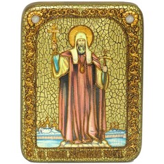 Инкрустированная икона Святитель Филипп, митрополит Московский 20х15см на натуральном дереве, в подарочной коробке
