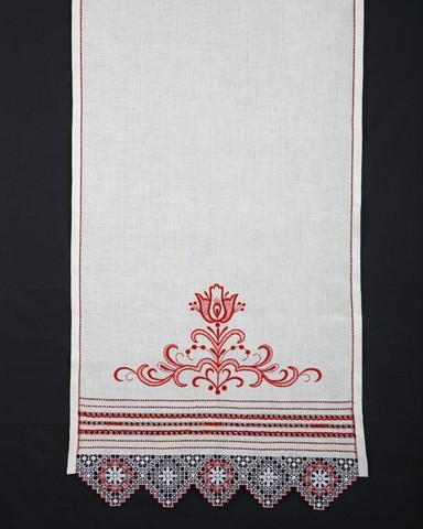 Свадебное полотенце - рушник с цветами и нижегородской вышивкой