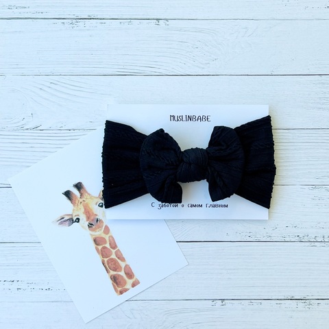 Повязка бант лапша "Черный"