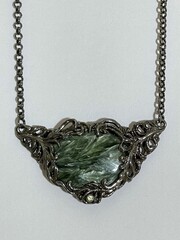 Серафинит (колье из серебра)
