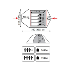 Туристическая палатка Tramp Lite Camp 4
