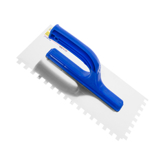 27-1-008 Гладилка зубчатая нержавеющая сталь, пластиковая рукоятка, 130х270мм, зуб 8х8мм (РемоКолор)