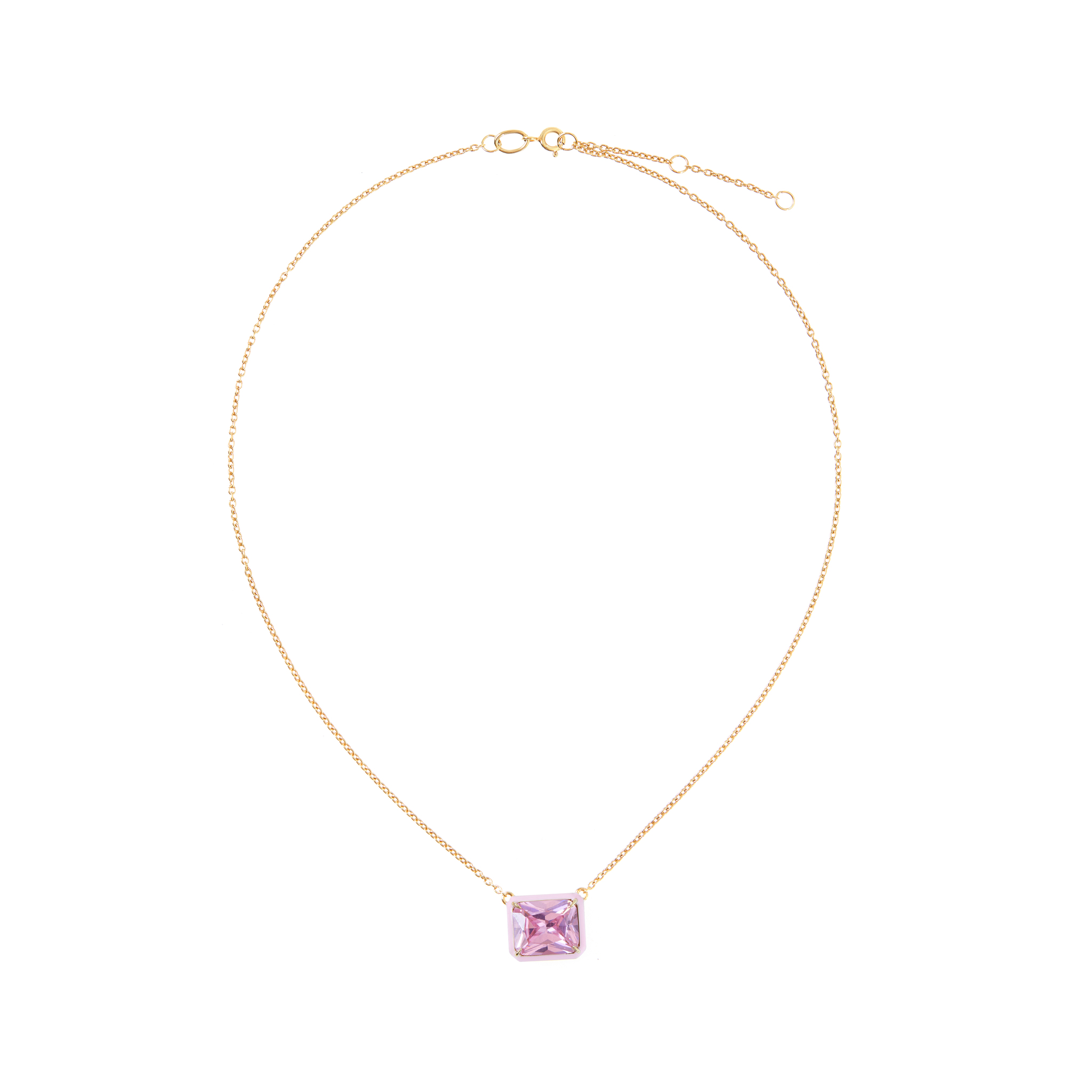 VIVA LA VIKA Колье Square Macaroon Necklace – Pink viva la vika кольцо square macaroon ring – light apple