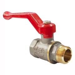 Кран латунный шаровой Valfex Optima.215.NLR1 11Б27фт1М, DN 15, PN 25, никелированный, рычаг, муфта-штуцер