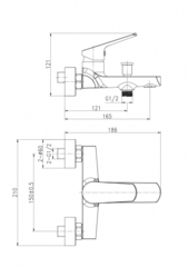 СМЕСИТЕЛЬ FLAVIS ДЛЯ ВАННЫ