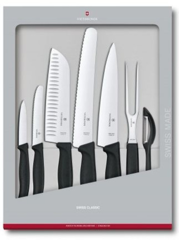 Набор ножей кухонных Victorinox Swiss Classic Kitchen (6.7133.7G) компл.:7шт черный подар.коробка