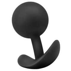 Черная анальная пробка Silicone Vibra Plug - 8,9 см. - 