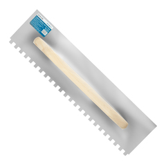 27-0-110 Гладилка зубчатая нержавеющая сталь, рукоятка из сосны, 480х130мм, зуб 10х10мм (РемоКолор)