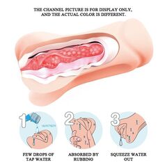 Телесный мастурбатор-вагина с эффектом смазки - 