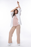 Утепленные брюки для беременных 13393 темно-бежевый