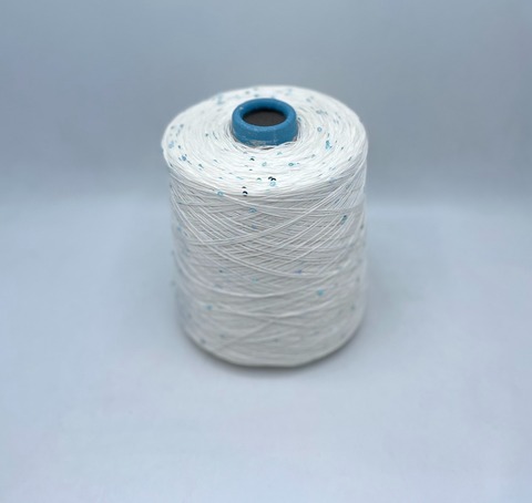 G&G Filati (пр.Италия), art-Lino 500м/100гр, 100%Лен +пайетка(голубая), цвет-Молочный. арт.30395