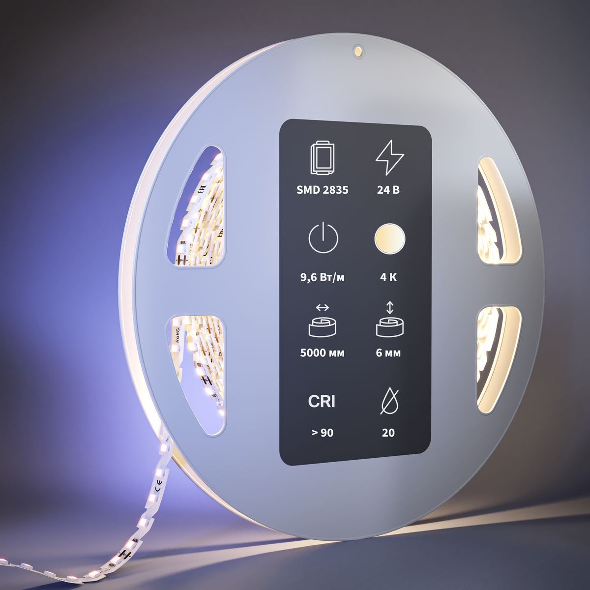 Светодиодная лента Maytoni 9,6W/m 120LED/m 2835SMD дневной белый 5M 201138