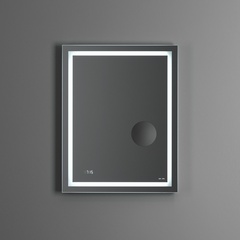 Универсальное зеркало с контурной Led-подсветкой, часами и косметическим зеркалом, 55 см, AM.PM Gem - M91AMOX0553WG