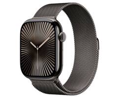 Apple Watch 10 46mm Slate Titanium Case with Milanese Loop, Slate