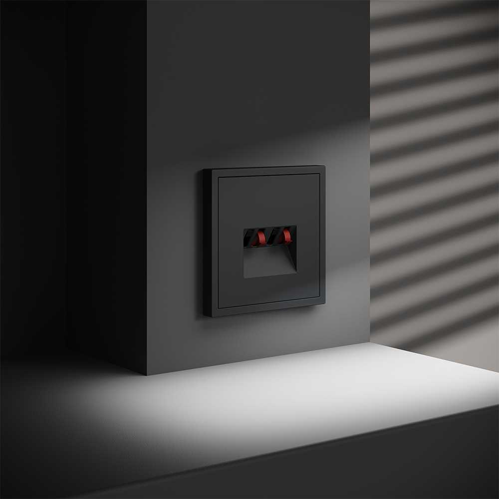 Розетка акустическая встраиваемая Voltum S70 4-местная, (графит) VLS060307