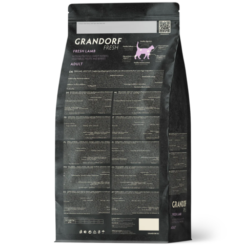 GRANDORF FRESH Свежее мясо ягненка с бататом для взрослых кошек