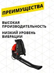 Воздуходувка бензиновая ранцевая DDE VB 160 80см3, 3,3кВт/4,3л.с., 1600м3/ч, 100м/с, 14,5кг (909-723)