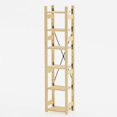Стеллаж деревянный напольный с 6 полками Икеа ИВАР IVAR 179х48х30 см, узкий стеллаж для хранения книг и игрушек, для цветов на балкон из массива сосны