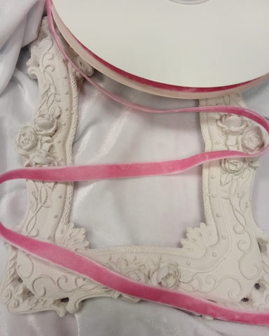 Лента бархатная, 1см , цвет светло-розовый (1м)