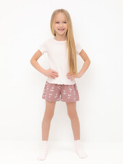 пижама  для девочки  К 1596/розовый,крупная вишня