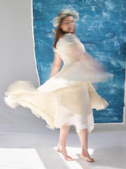 Зефирка. Юбка женская льняная макси с кружевом SY-1284