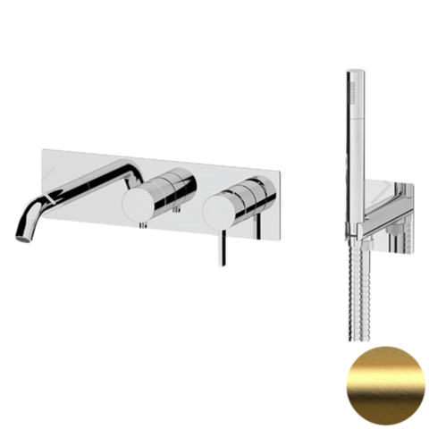 Remer MC53D2WBBG Смеситель для ванны Remer Metrica MC53D2WBBG, золото брашированное