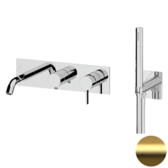 Remer MC53D2WBBG Смеситель для ванны Remer Metrica MC53D2WBBG, золото брашированное фото