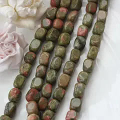 Унакит бусины, 12-15 мм, 1 нить, К105