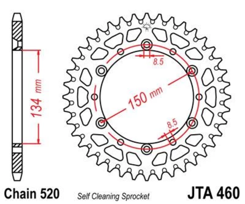 Звезда ведомая алюминиевая JTA460 51BLK
