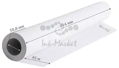 Бумага Cactus CS-PM90-91445 36"(A0) 914мм-45м/90г/м2/белый CIE155% матовое универсальная (с покрытием) втулка:50.8мм (2") — фото 2
