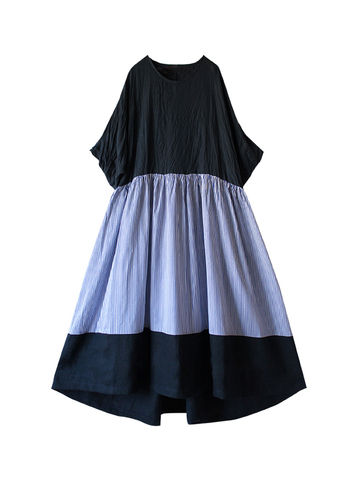 Милочка. Платье льняное макси комбинированное PL-42-5372