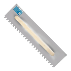 27-0-108 Гладилка зубчатая нержавеющая сталь, рукоятка из сосны, 480х130мм, зуб 8х8мм (РемоКолор)