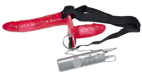 Красный женский страпон с вагинальной пробкой Bad Kitty - 18 см. - Orion Bad Kitty 05714740000