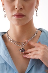 Латунная цепочка с Майским Жуком, silver