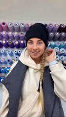 Шапка с двойным отворотом черная