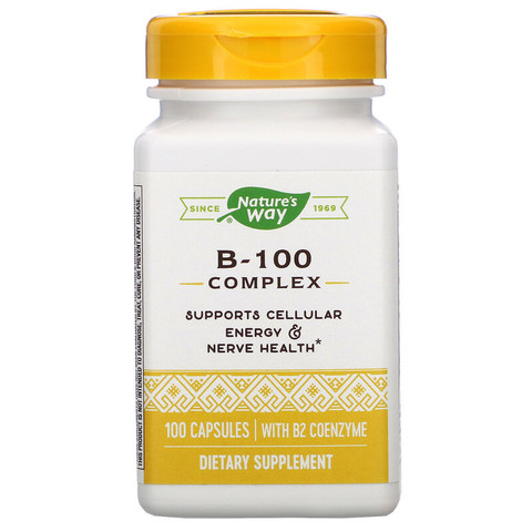 Nature's Way, Комплекс B-100, с коэнзимом B2, 100 капсул