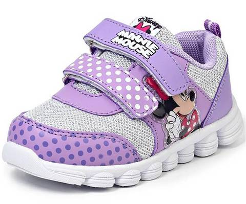 Кроссовки Минни Маус (Minnie Mouse) на липучках для девочек, цвет сиреневый. Изображение 2 из 8.