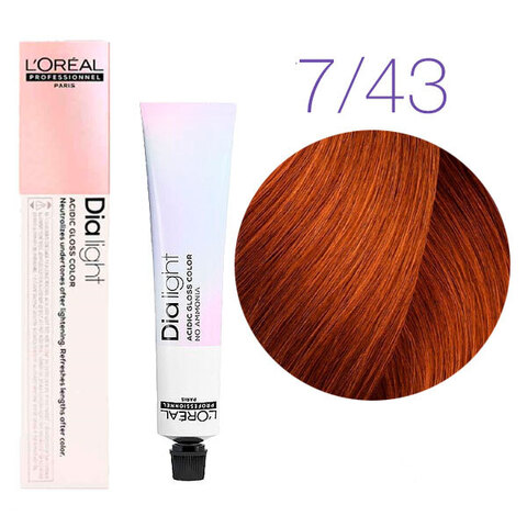 L'Oreal Professionnel Dia light 7.43 (Блондин медно-золотистый) - Краска для волос