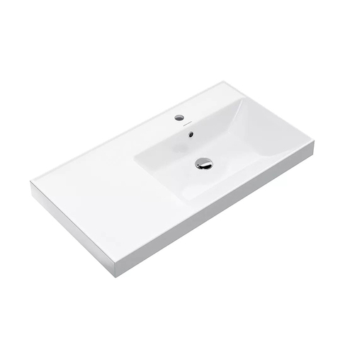 Kerama Marazzi Cubo CU.wb.90Rh Раковина 90х48.5х18см., подвесная, мебельная, правая, 1 отв., с переливом, цвет: белый глянцевый