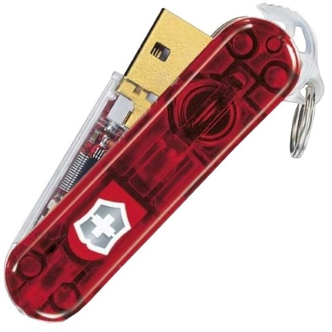 Брелок Victorinox SwissMemory с USB-флешкой на 64Mb (4.6076.Т) 58 мм. в сложенном виде | Wenger-Victorinox.Ru