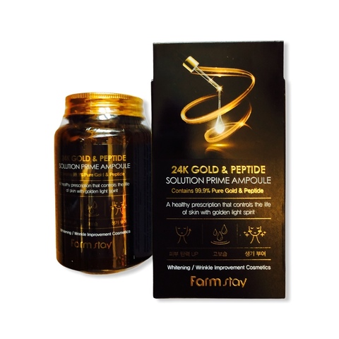 FarmStay 24K Gold & Peptide Solution Prime Ampoule, 250ml